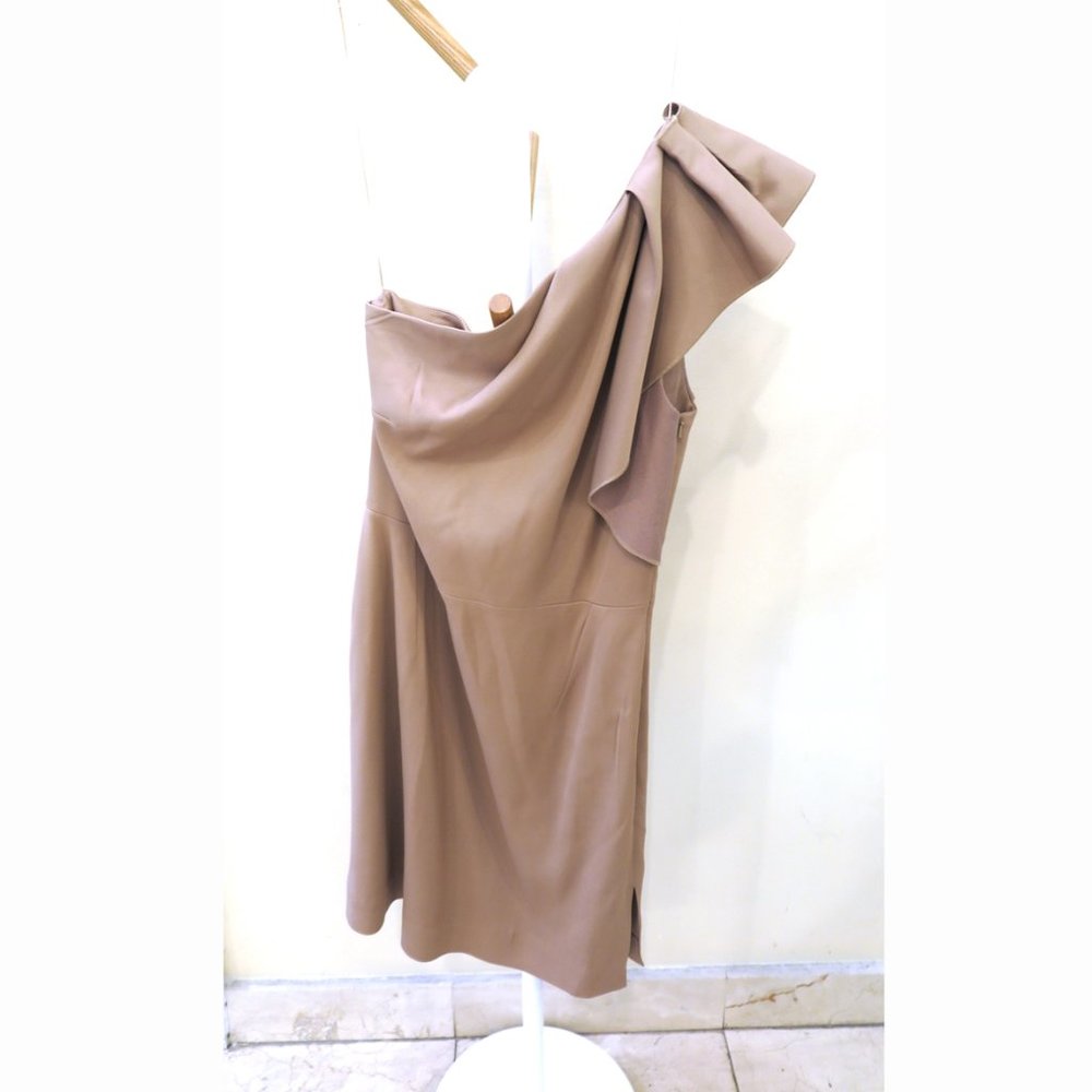 Reiss Selika One-Shoulder Caramel Dress Size 6